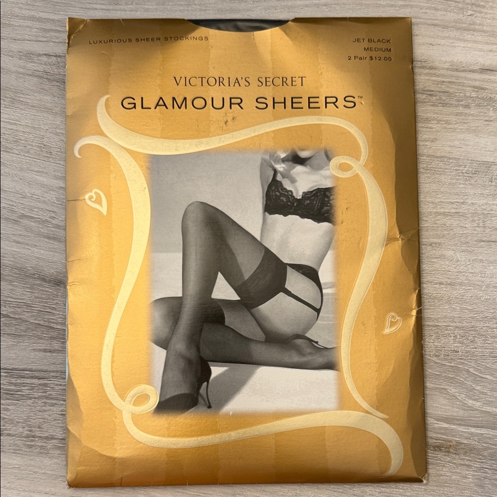 Victoria's Secret Glamour Sheers in Black and Gold